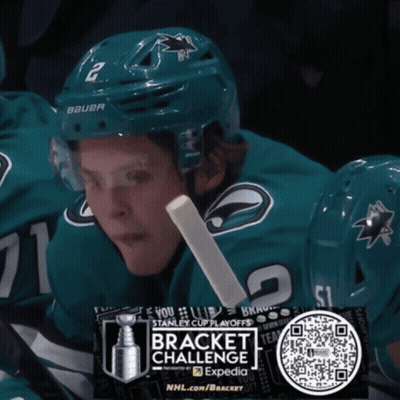 Hockey Player In Bauer Helmet Holding Stick GIF