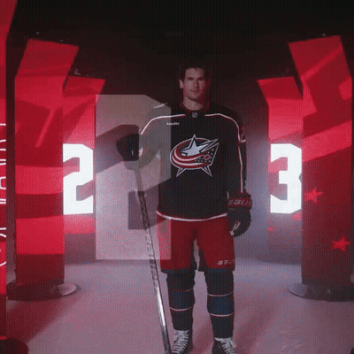 Hockey Player In Bauer Jersey With Number 3 GIF