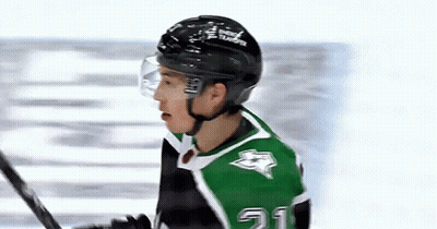 Hockey Player In Black Helmet Number 21 GIF