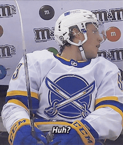Hockey Player In Blue And White Jersey GIF