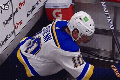 Hockey Player In Blue And White Jersey Number 10 GIF