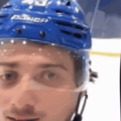 Hockey Player In Blue Helmet Daner GIF