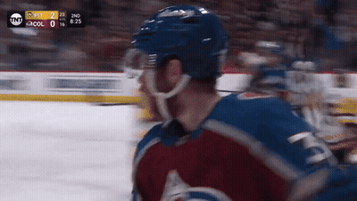Hockey Player In Blue Helmet GIF