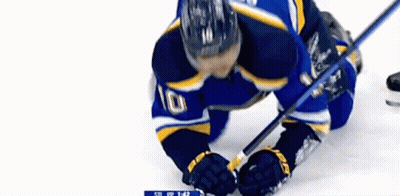 Hockey Player In Blue Jersey Number 10 GIF