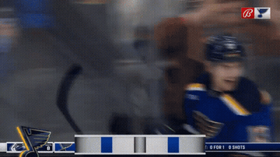 Hockey Player In Blue Jersey Number 13 GIF