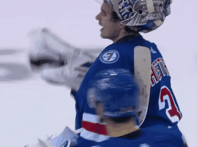 Hockey Player In Blue Jersey Number 2 GIF