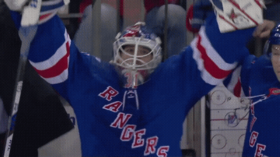 Hockey Player In Blue Jersey Number 24 GIF