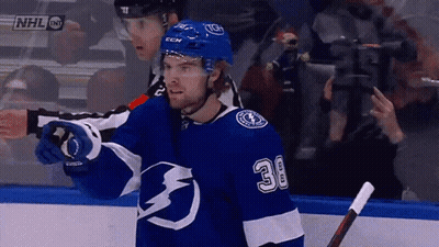 Hockey Player In Blue Jersey Number 30 GIF