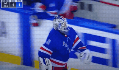 Hockey Player In Blue NYR Jersey GIF