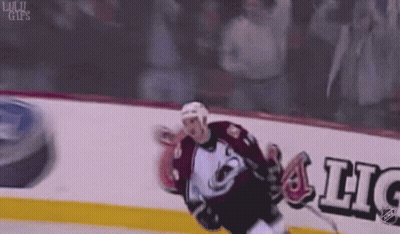 Hockey Player In Colorado Avalanche Jersey Skating GIF