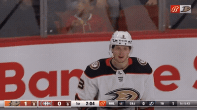 Hockey Player In Front Of Bar Banner GIF