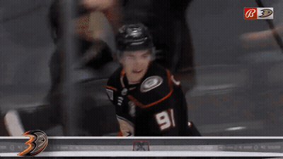Hockey Player In Front Of Victory Sign GIF