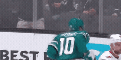 Hockey Player In Green Jersey Number 10 GIF