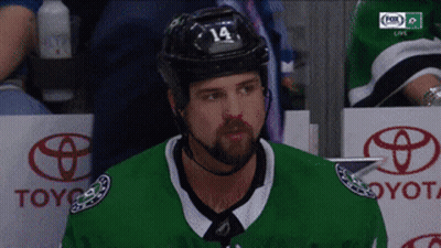 Hockey Player In Green Jersey Number 14 GIF