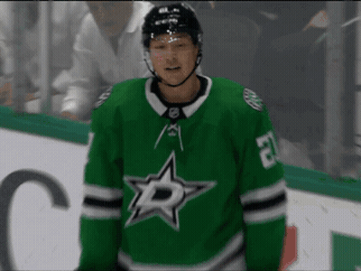 Hockey Player In Green Jersey With Star And 27 GIF