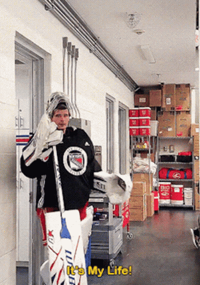 Hockey Player In Hallway Saying It's My Life GIF