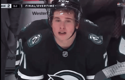 Hockey Player In Helmet And NHL Jersey GIF