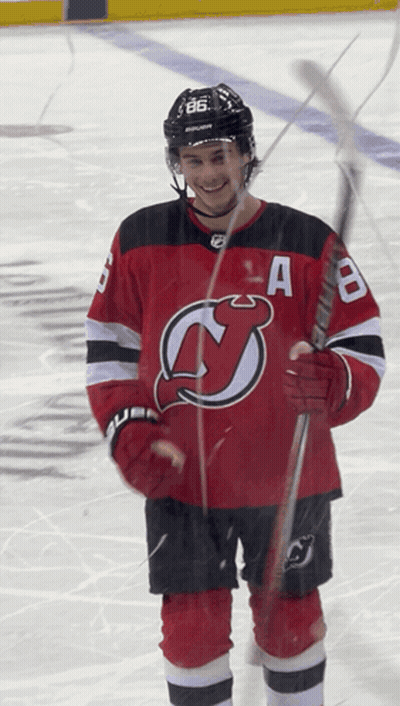 Hockey Player In Jersey With Letter A GIF