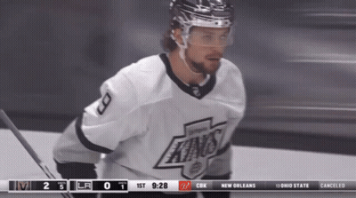 Hockey Player In Kings Jersey On Ice GIF
