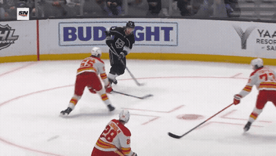 Hockey Player In Kings Jersey On Ice GIF