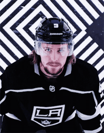 Hockey Player In LA Jersey And Helmet GIF