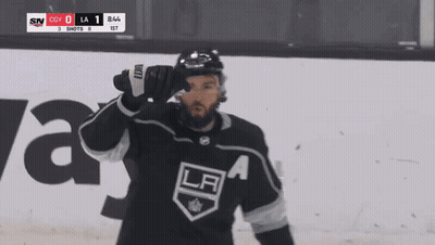 Hockey Player In LA Jersey On Ice GIF