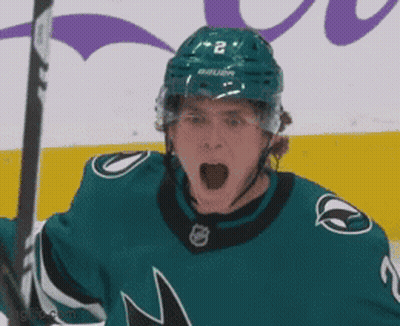 Hockey Player In Number 2 Helmet GIF