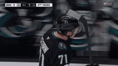 Hockey Player In Number 71 Jersey On Ice GIF
