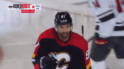 Hockey Player In Red And Black Jersey GIF