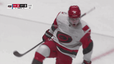 Hockey Player In Red And White G Jersey GIF