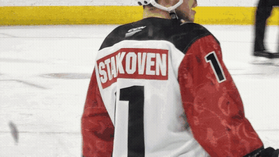 Hockey Player In Red And White Jersey GIF
