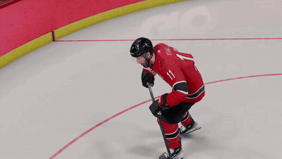Hockey Player In Red Canes Jersey GIF