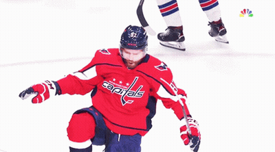 Hockey Player In Red Capitals Jersey GIF