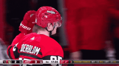 Hockey Player In Red Jersey Derblom GIF