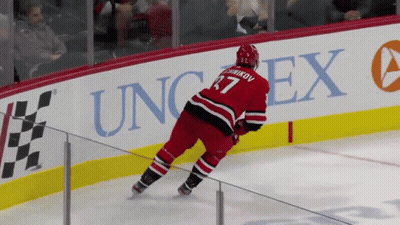Hockey Player In Red Jersey Number 17 GIF