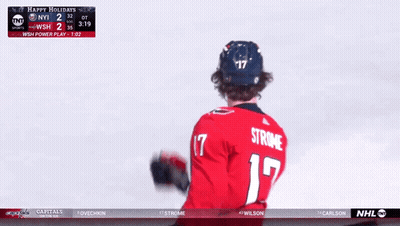 Hockey Player In Red Jersey Number 17 GIF