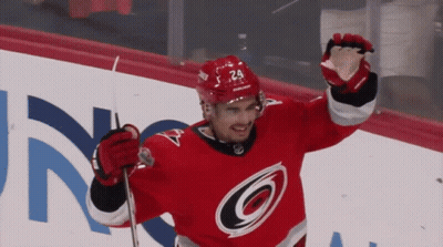 Hockey Player In Red Jersey Number 24 GIF
