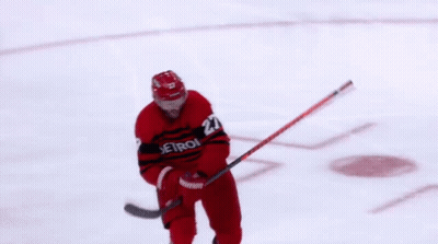 Hockey Player In Red Jersey Number 27 GIF