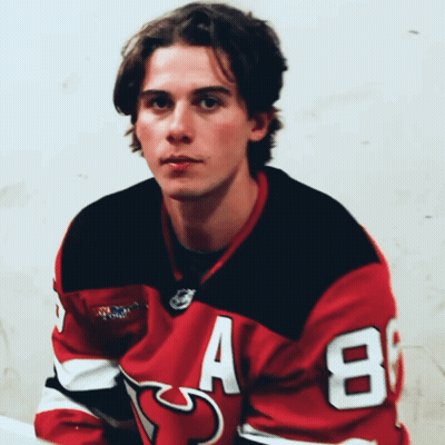 Hockey Player In Red Jersey Number 8 GIF