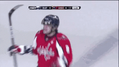 Hockey Player In Red Jersey Saying Washington GIF