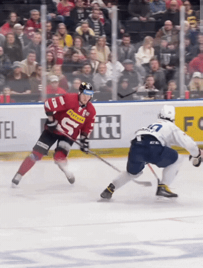 Hockey Player in Red Jersey with S