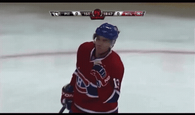 Hockey Player In Red White And Blue Jersey GIF