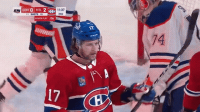 Hockey Player In Red White And Blue Jersey GIF