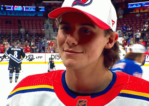Hockey Player In Red White Blue NHL Jersey GIF