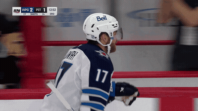 Hockey Player In White Helmet With Bell GIF