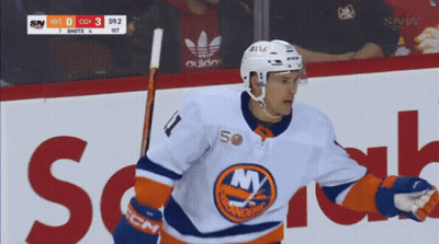 Hockey Player In White Jersey With M GIF