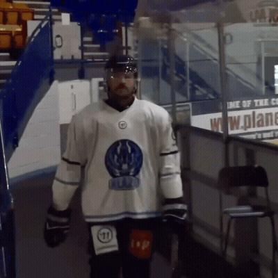 Hockey Player In White Jersey With Number 111 On Knee GIF