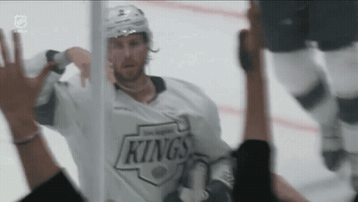 Hockey Player In White Kings Jersey GIF
