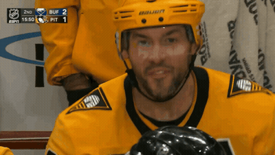 Hockey Player In Yellow Helmet Saying Bauer GIF