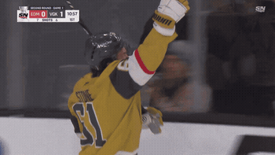 Hockey Player In Yellow Jersey Number 51 GIF